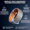 Egnaro Silicone Rings For Men, Rubber Wedding Bands For Him, 10.5mm Wide 2.8mm Thick, Breathable Design Step Edge(SETA4-White Gray/Orange  Twilight Blue/Black  Olive Green/Black  Black/Black Gray)