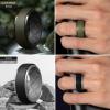 Egnaro Silicone Rings For Men, Rubber Wedding Bands For Him, 10.5mm Wide 2.8mm Thick, Breathable Design Step Edge(SETA4-White Gray/Orange  Twilight Blue/Black  Olive Green/Black  Black/Black Gray)