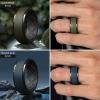 Egnaro Silicone Rings For Men, Rubber Wedding Bands For Him, 10.5mm Wide 2.8mm Thick, Breathable Design Step Edge(SETA5-Black/Light Gray  Black/Red  Olive Green/Black  Twilight Blue/Black)