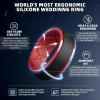 Egnaro Silicone Rings For Men, Rubber Wedding Bands For Him, 10.5mm Wide 2.8mm Thick, Breathable Design Step Edge(SETA5-Black/Light Gray  Black/Red  Olive Green/Black  Twilight Blue/Black)