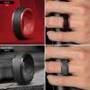 Egnaro Silicone Rings For Men, Rubber Wedding Bands For Him, 10.5mm Wide 2.8mm Thick, Breathable Design Step Edge(SETA6-Black/Orange  Black/Sky Blue  Black/Red  Black Gray  Black)