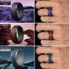 Egnaro Silicone Rings For Men, Rubber Wedding Bands For Him, 10.5mm Wide 2.8mm Thick, Breathable Design Step Edge(SETB2-White Gray/Orange  Black/Light Gray  Olive Green/Black  Dark Purple/Black  Maroon/Black  Twilight Blue/Light Gray)