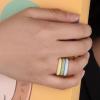 Egnaro Silicone Wedding Ring for Women,Thin and Stackble Braided Rubber Wedding Bands,No-Toxic,Skin Safe(E ( 8 Rings )-Sunlight Arctic Ice Green Mist Soybean Peach Pink orchid haze White Black C)