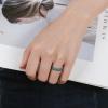 Egnaro Silicone Wedding Ring for Women,Thin and Stackble Braided Rubber Wedding Bands,No-Toxic,Skin Safe(E5-Black  Green  Cloudy Blue  Cream Beige)