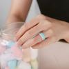 Egnaro Silicone Wedding Ring for Women,Thin and Stackble Braided Rubber Wedding Bands,No-Toxic,Skin Safe(Q ( 8 Rings )-Black Marble Whitepink Rose Gold Ivory Ultra Violet White Mint Green)
