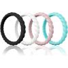 M ( 4 Rings )-Black White Pink Sand Mint Green