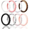R ( 8 Rings )-Black Marble Whitepink Rose Gold Ivory Faint Red White Bronze