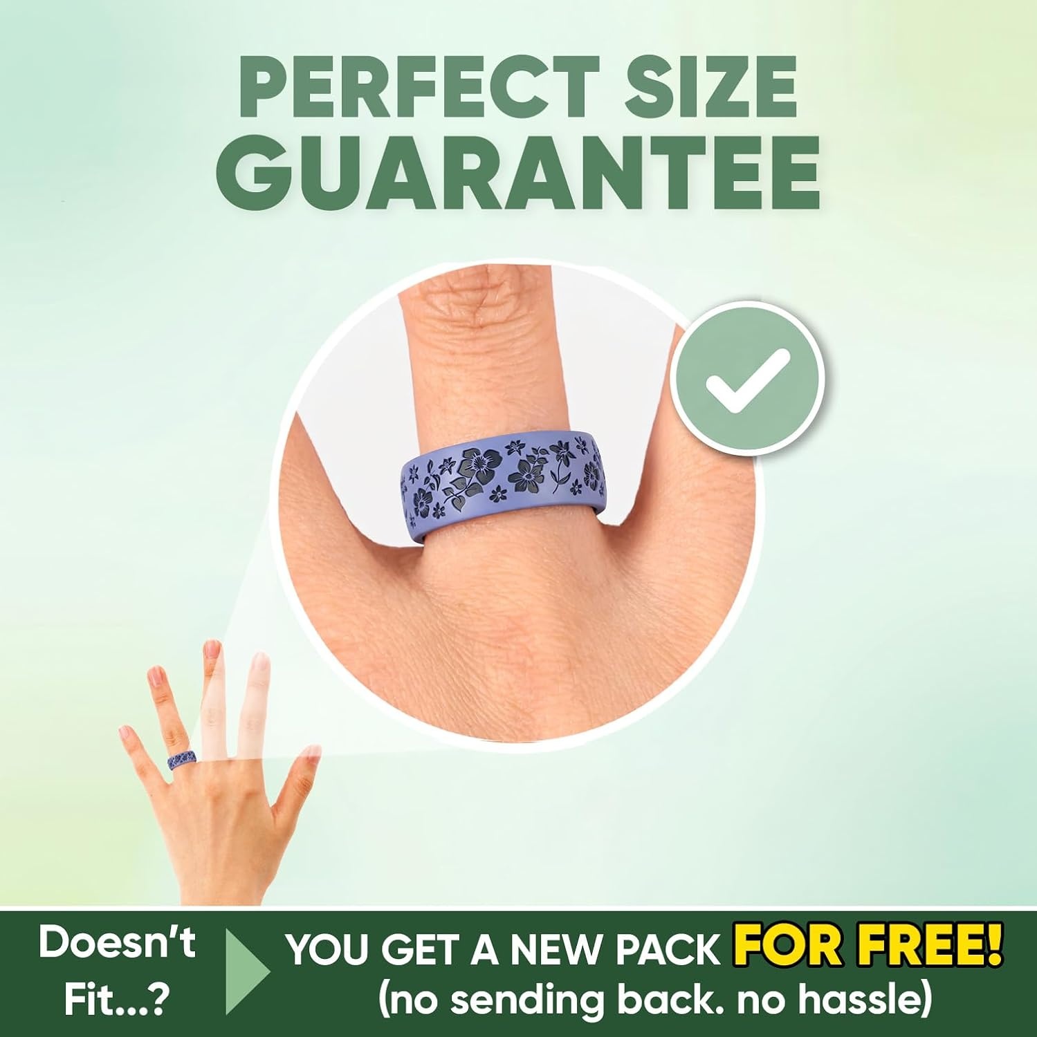 image:imageEgnaro Silicone Wedding Ring for Women Floral Engraved TwoTone Rubber Band with Breathable Inner XGrooves Hypoallergenic Engagement Ring for Her Waterproof for Workout Gym Swimming TravelSETC3 Apple Blossoms Light Purple Blue Dark Blue
