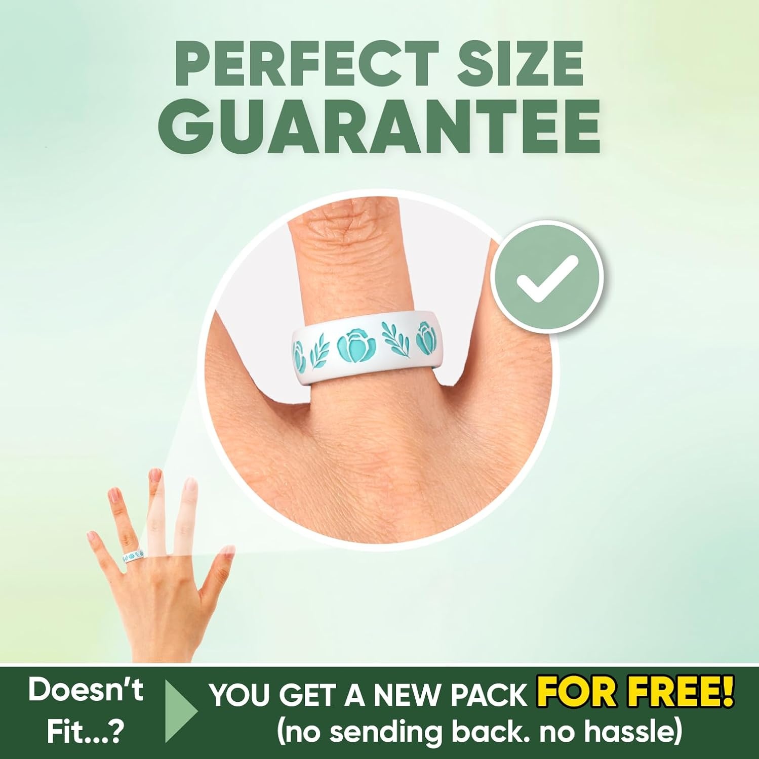 image:imageEgnaro Silicone Wedding Ring for Women Floral Engraved TwoTone Rubber Band with Breathable Inner XGrooves Hypoallergenic Engagement Ring for Her Waterproof for Workout Gym Swimming TravelSETA Rose Leaf White Lapis Blue