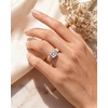 Egnaro Silicone Anniversary Ring with Stone – Cushion Cut Cubic Zirconia Solitaire Ring for Women, Flexible Rubber Wedding Band For Work Travel Daily Wear – Patented Design(SETA-Nude / Rose Gold)