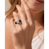 Egnaro Silicone Anniversary Ring with Stone – Cushion Cut Cubic Zirconia Solitaire Ring for Women, Flexible Rubber Wedding Band For Work Travel Daily Wear – Patented Design(SETB-Black / Rose Gold)