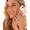 Egnaro Silicone Anniversary Ring with Stone – Cushion Cut Cubic Zirconia Solitaire Ring for Women, Flexible Rubber Wedding Band For Work Travel Daily Wear – Patented Design(SETC-White / Silver)