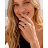 Egnaro Silicone Engagement Ring with Stone – Radiant Cut Cubic Zirconia Solitaire Ring for Women, Flexible Rubber Wedding Band For Work Travel Daily Wear – Patented Design(SETB-Black / Rose Gold)
