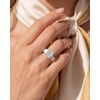 Egnaro Silicone Engagement Ring with Stone – Radiant Cut Cubic Zirconia Solitaire Ring for Women, Flexible Rubber Wedding Band For Work Travel Daily Wear – Patented Design(SETC-White / Silver)