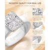 Egnaro Silicone Engagement Ring with Stone – Radiant Cut Cubic Zirconia Solitaire Ring for Women, Flexible Rubber Wedding Band For Work Travel Daily Wear – Patented Design(SETC-White / Silver)