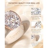 Egnaro Silicone Promise Ring with Stone – Oval Cut Cubic Zirconia Solitaire Ring For Women, Flexible Rubber Wedding Band With Gift Box For Work Travel Daily Wear(SETA-Nude / Rose Gold)