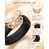 Egnaro Silicone Ring with Copper Alloy Butterfly, Flexible Rubber Wedding Band Women, Alternative to Traditional Metal Rings, Ideal for Yoga, Travel, Work, Daily Wear, Gift for Her(PACK B: Black / Metal Butterfly – Rose Gold)