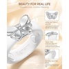 Egnaro Silicone Ring with Copper Alloy Butterfly, Flexible Rubber Wedding Band Women, Alternative to Traditional Metal Rings, Ideal for Yoga, Travel, Work, Daily Wear, Gift for Her(PACK C: White / Metal Butterfly – Silver)