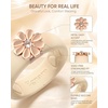 Egnaro Silicone Ring with Copper Alloy Daisy, Flexible Rubber Wedding Band Women, Alternative to Traditional Metal Rings, Ideal for Yoga, Travel, Work, Daily Wear, Gift for Her(PACK A: Nude / Metal Daisy – Rose Gold)