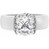 Egnaro Silicone Anniversary Ring with Stone – Cushion Cut Cubic Zirconia Solitaire Ring for Women, Flexible Rubber Wedding Band For Work Travel Daily Wear – Patented Design(SETC-White / Silver)