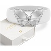 Egnaro Silicone Ring with Copper Alloy Butterfly, Flexible Rubber Wedding Band Women, Alternative to Traditional Metal Rings, Ideal for Yoga, Travel, Work, Daily Wear, Gift for Her(PACK C: White / Metal Butterfly – Silver)