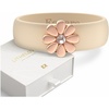 Egnaro Silicone Ring with Copper Alloy Daisy, Flexible Rubber Wedding Band Women, Alternative to Traditional Metal Rings, Ideal for Yoga, Travel, Work, Daily Wear, Gift for Her(PACK A: Nude / Metal Daisy – Rose Gold)