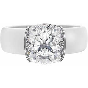 Egnaro Silicone Anniversary Ring with Stone – Cushion Cut Cubic Zirconia Solitaire Ring for Women, Flexible Rubber Wedding Band For Work Travel Daily Wear – Patented Design(SETC-White / Silver)