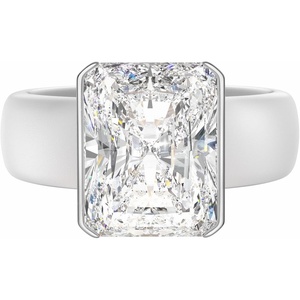 Egnaro Silicone Engagement Ring with Stone – Radiant Cut Cubic Zirconia Solitaire Ring for Women, Flexible Rubber Wedding Band For Work Travel Daily Wear – Patented Design(SETC-White / Silver)