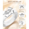 Egnaro Silicone Ring with Copper Alloy Bow, Flexible Rubber Wedding Band for Women, Alternative to Traditional Metal Rings, Ideal for Yoga, Travel, Work, Daily Wear, Gift for Her(PACK C: White / Metal Bow – Silver)